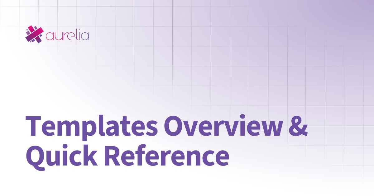 Templates Overview & Quick Reference | The Aurelia 2 Docs